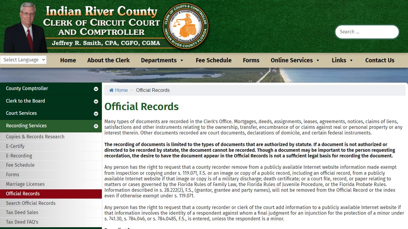 Official Records - Indian River Clerk